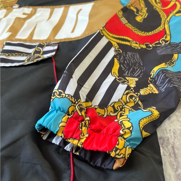 Large Encrypted Legend Hoodie Windbreaker Half Zip Flap Pocket Mens Hooded - Picture 14 of 16